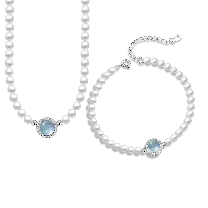 Hailanbao Sterling Silver 925 Necklace Female Niche Design Light Luxury Shijia Pearl Clavicle Chain Ins Style Girlfriends Pendant
