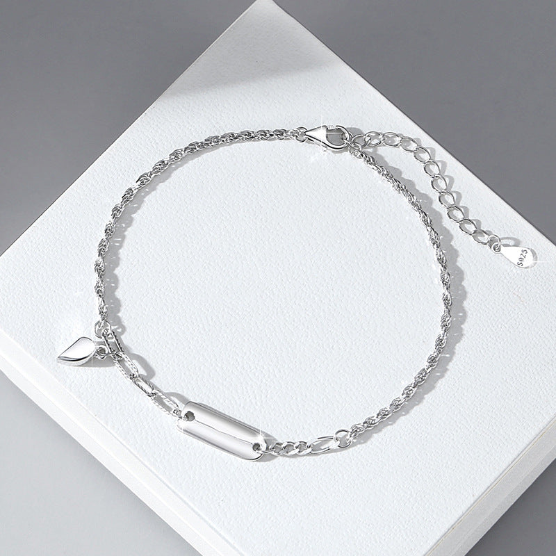 Love Sterling Silver S925 Couple Magnetic Bracelet Niche Design Light Luxury Chain Bracelet Ins Style Square Brand Bracelet