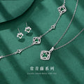 Ivy Sterling Silver 925 Necklace Female Niche Design Peacock Bracelet Valentine's Day Square Zircon Maple Leaf Stud Earrings
