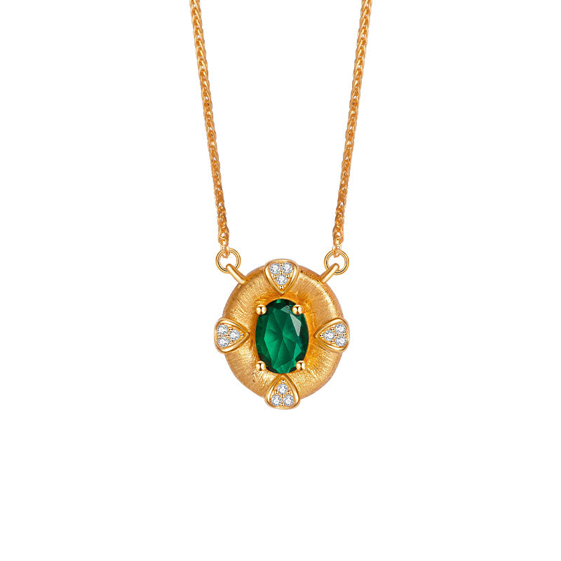 Collana in argento sterling 925 e zirconi – finitura spazzolata