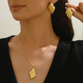 Textured Leaf Pendant Jewelry