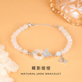 Sterling Silver Disc and Butterfly Bracelet – Chalcedony