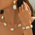 Rounded Rectangle Pearl-Effect Jewelry