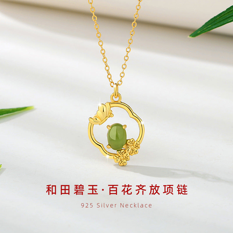 Sterling Silver Lotus Necklace – Jasper