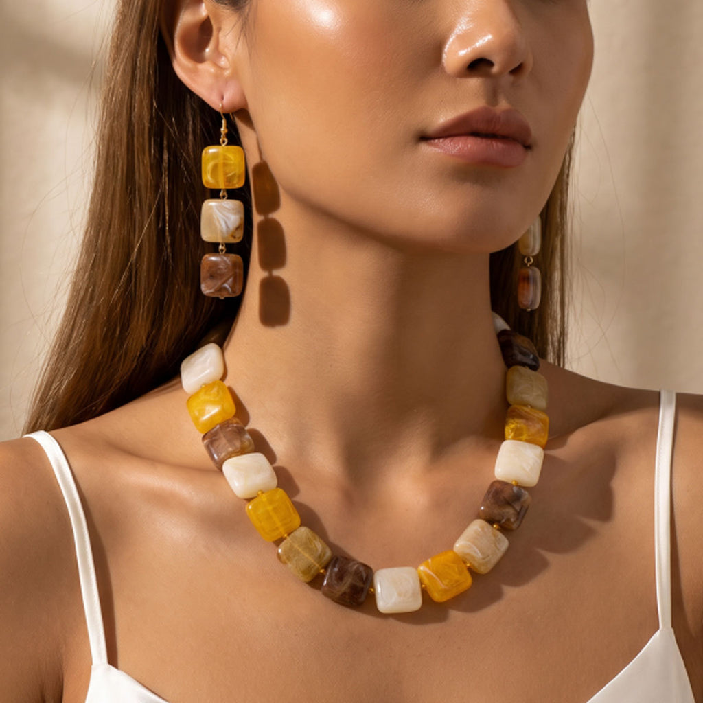 Warm Cube Bead Jewelry