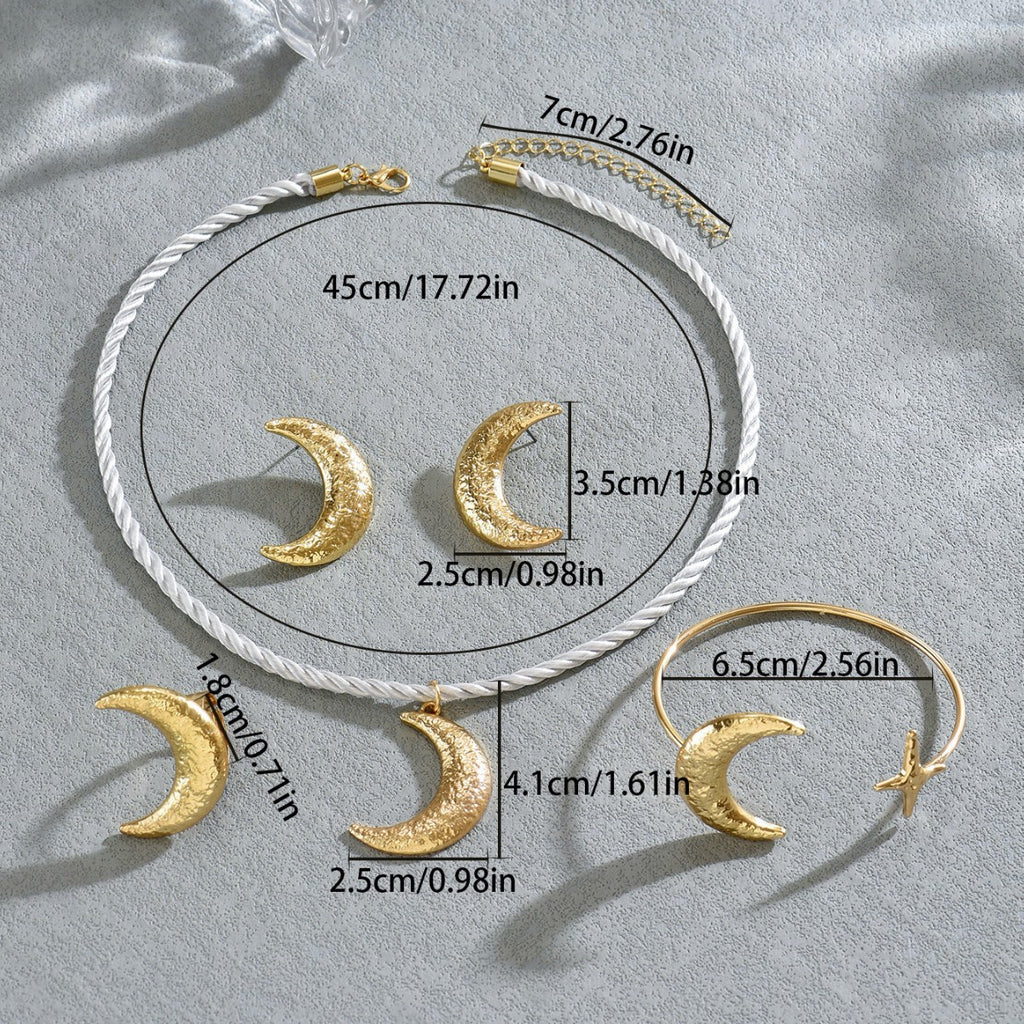 Textured Crescent and Star Jewelry — product image 3