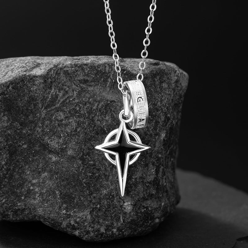 Sterling Silver Star and Cross Necklace