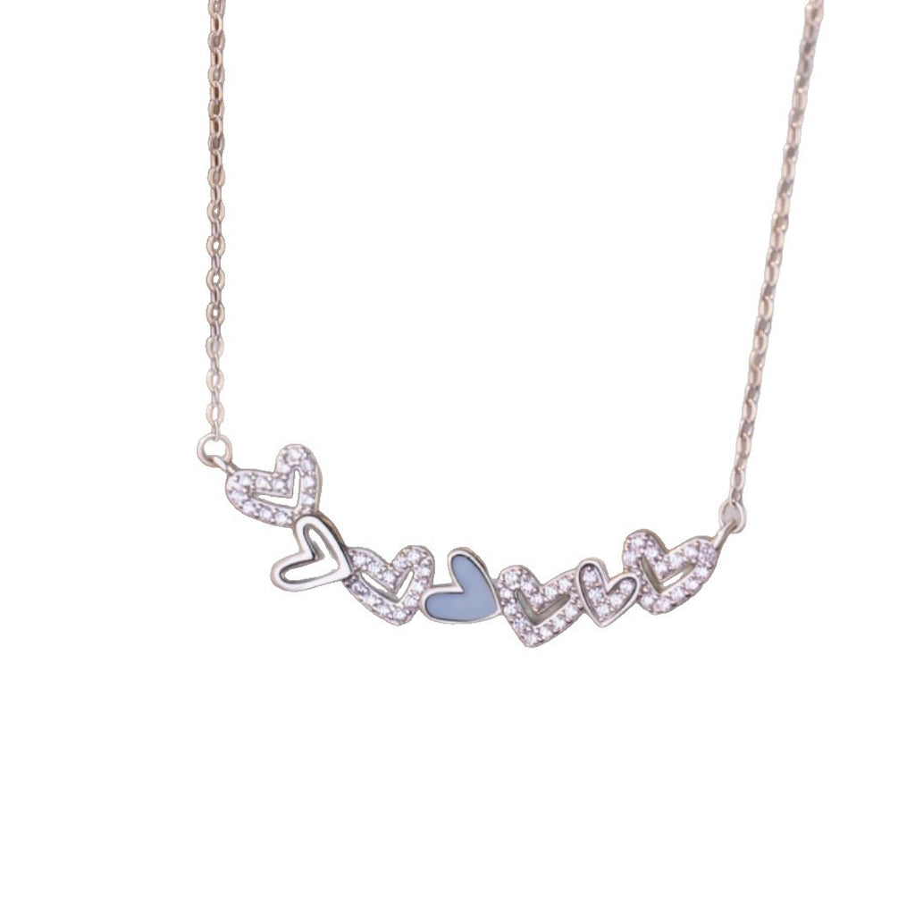 Lovely Sterling Silver 925 Luminous Necklace Female Niche Design Light Luxury Zircon Clavicle Chain Small Red Book Gift Pendant