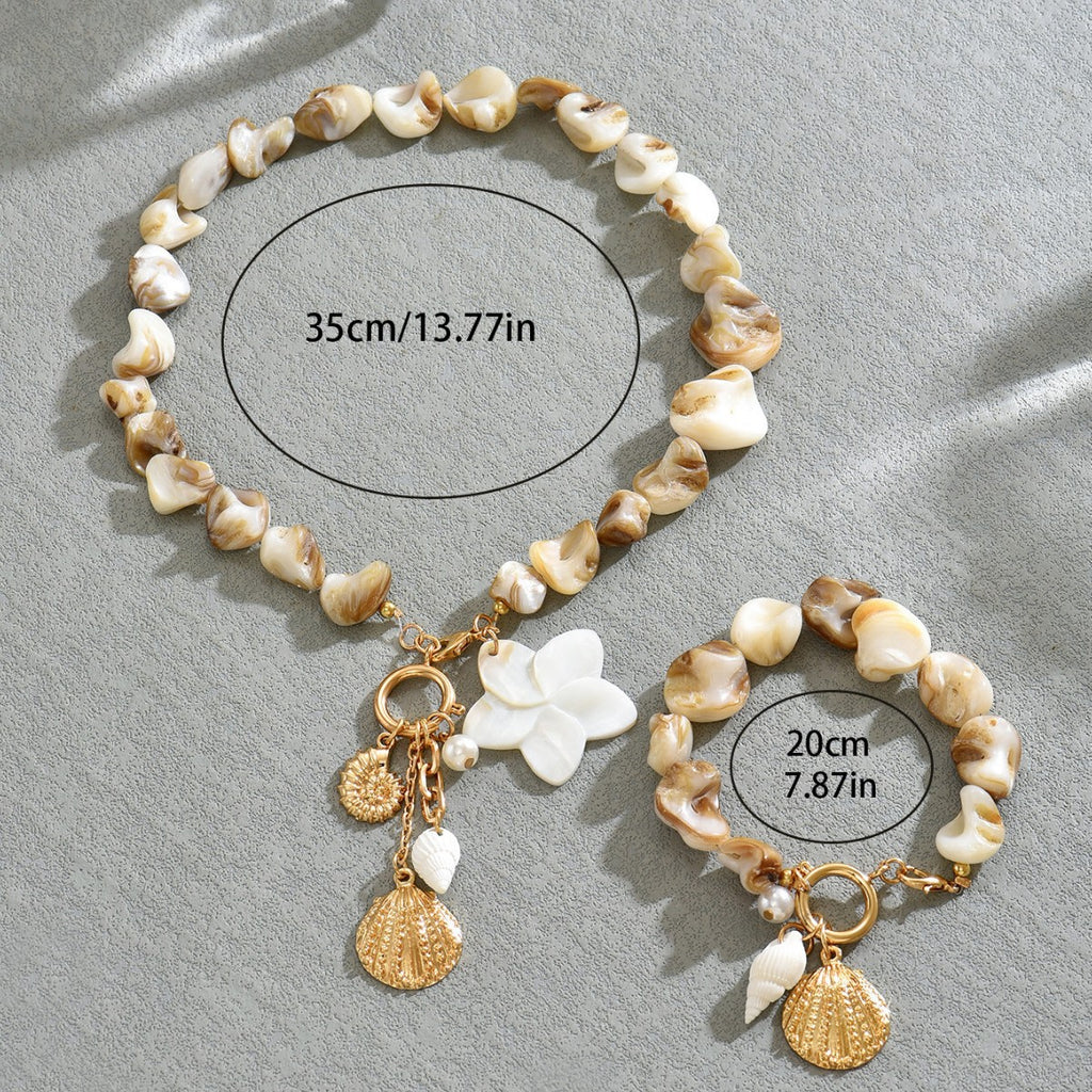 Shell-Effect Coastal Flower Jewelry — product image 4