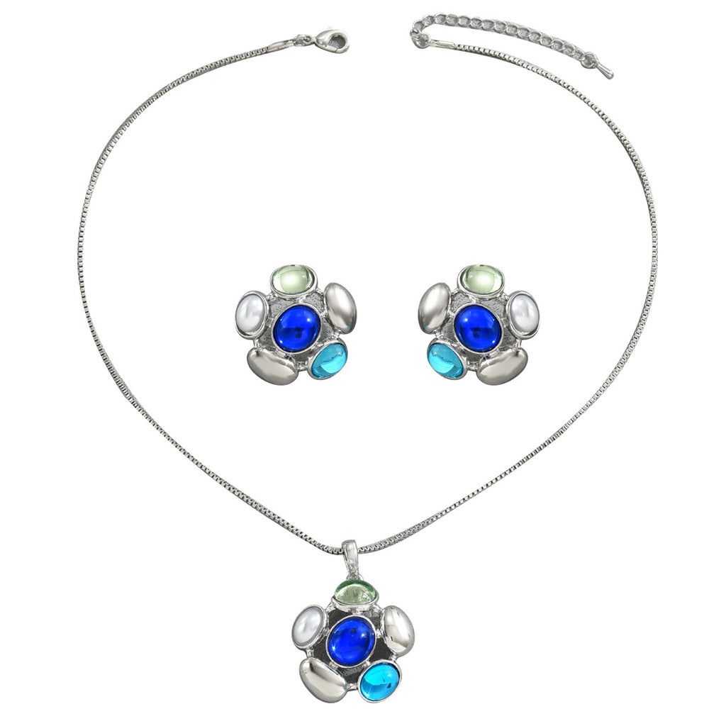 Blue and Green Flower-Cluster Jewelry — product image 5