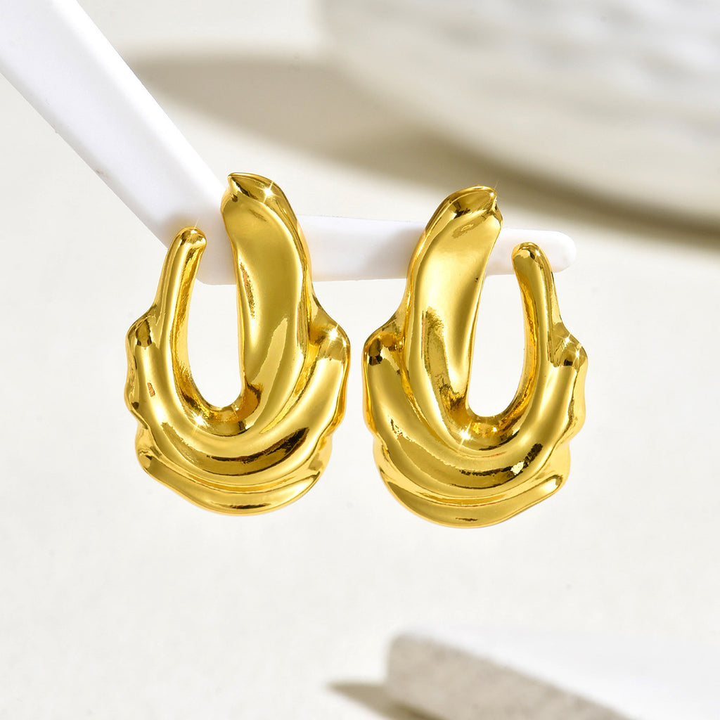 Layered Sculptural Hoop Earrings — product image 3
