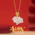 Immediately Rich Sterling Silver 925 Necklace Female New Chinese White Agate Birth Year Copper Coin Clavicle Chain Zodiac Horse Pendant