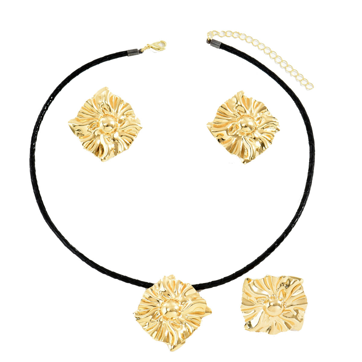 Folded Square-Flower Cord Jewelry — product image 5