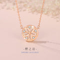 Cherry Blossom Sterling Silver 925 Necklace for Women, Niche Design, Light Luxury Zircon Clavicle Chain, INS Style Flower Pendant