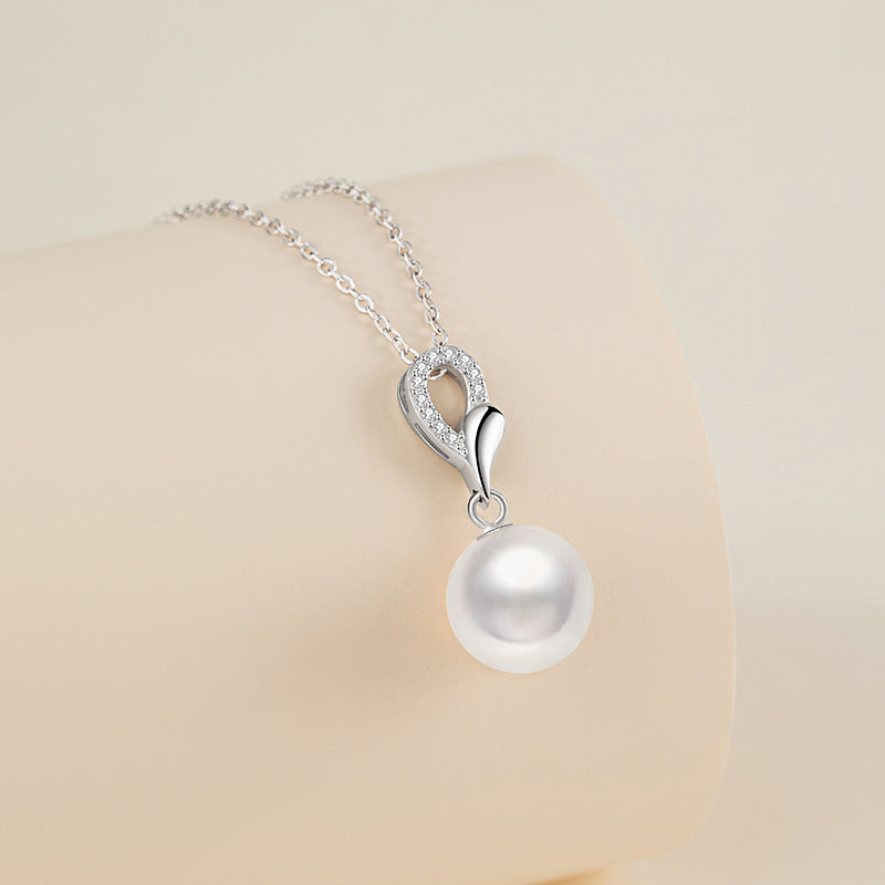 Natural Freshwater Pearl Sterling Silver 925 Female Niche Design Light Luxury Leaf Pendant Ins Style Birthday Gift Pendant