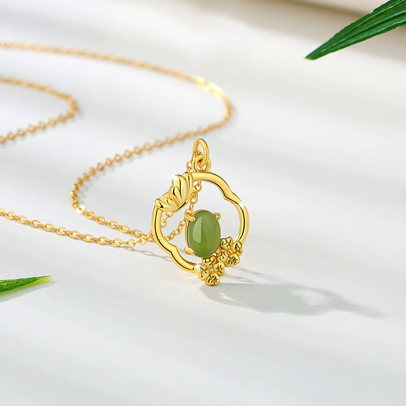 Sterling Silver Lotus Necklace – Jasper