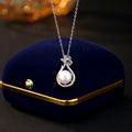 S925 Sterling Silver Necklace Women's National Style Flower Freshwater Pearl Pendant Light Luxury Clavicle Chain Mother's Day Silver Jewelry Gift