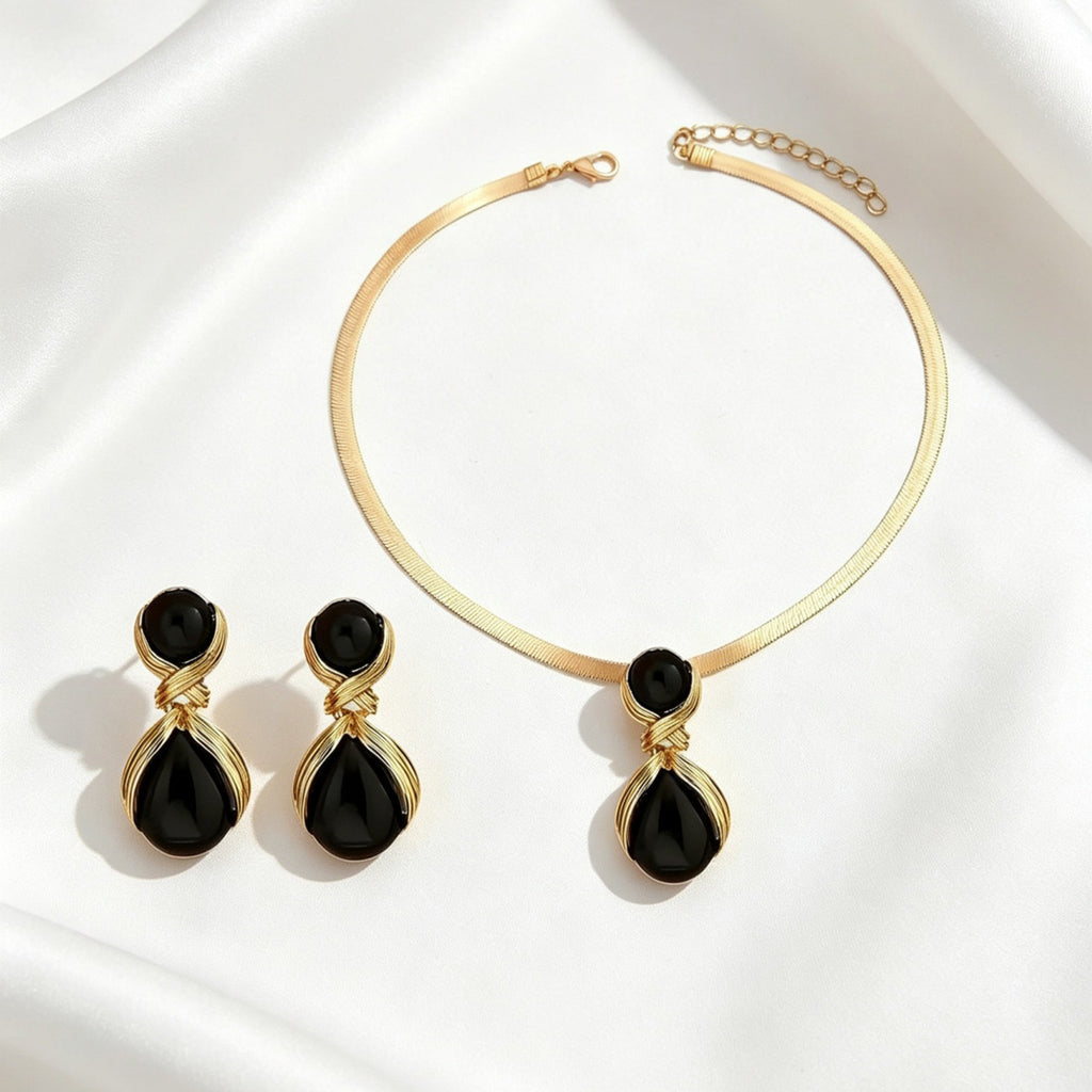 Black Double-Teardrop Jewelry — product image 4