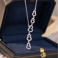 Gourd Sterling Silver 925 Necklace Women's Light Luxury High-Grade Tassel Zircon Clavicle Chain Ins Style Little Red Book Same Pendant