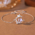 Sterling Silver Eucalyptus and Bird Bracelet – Zircon Accents