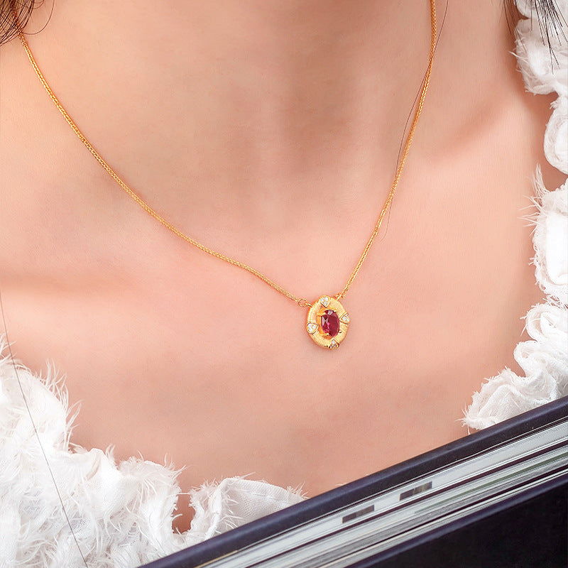Collana in argento sterling 925 e zirconi – finitura spazzolata