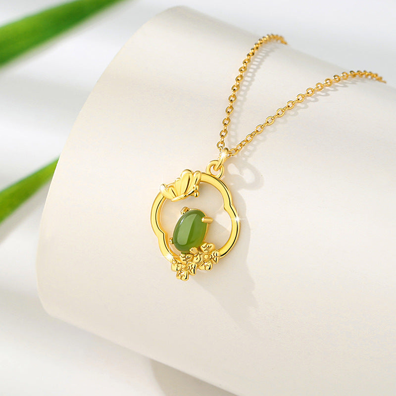 Sterling Silver Lotus Necklace – Jasper