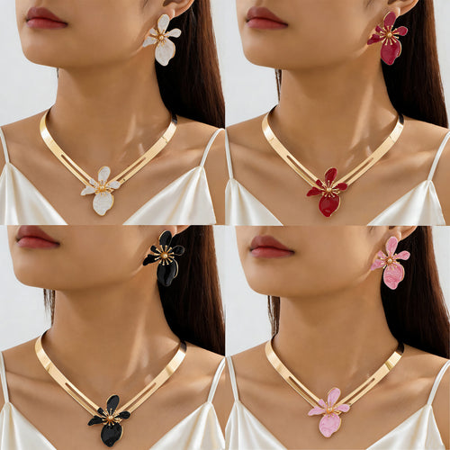 Color-Petal Flower Collar Jewelry