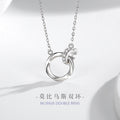 Mobius Ring 999 Pure Silver Necklace Female Niche Design Light Luxury Clavicle Chain 520 Valentine's Day Love Pendant