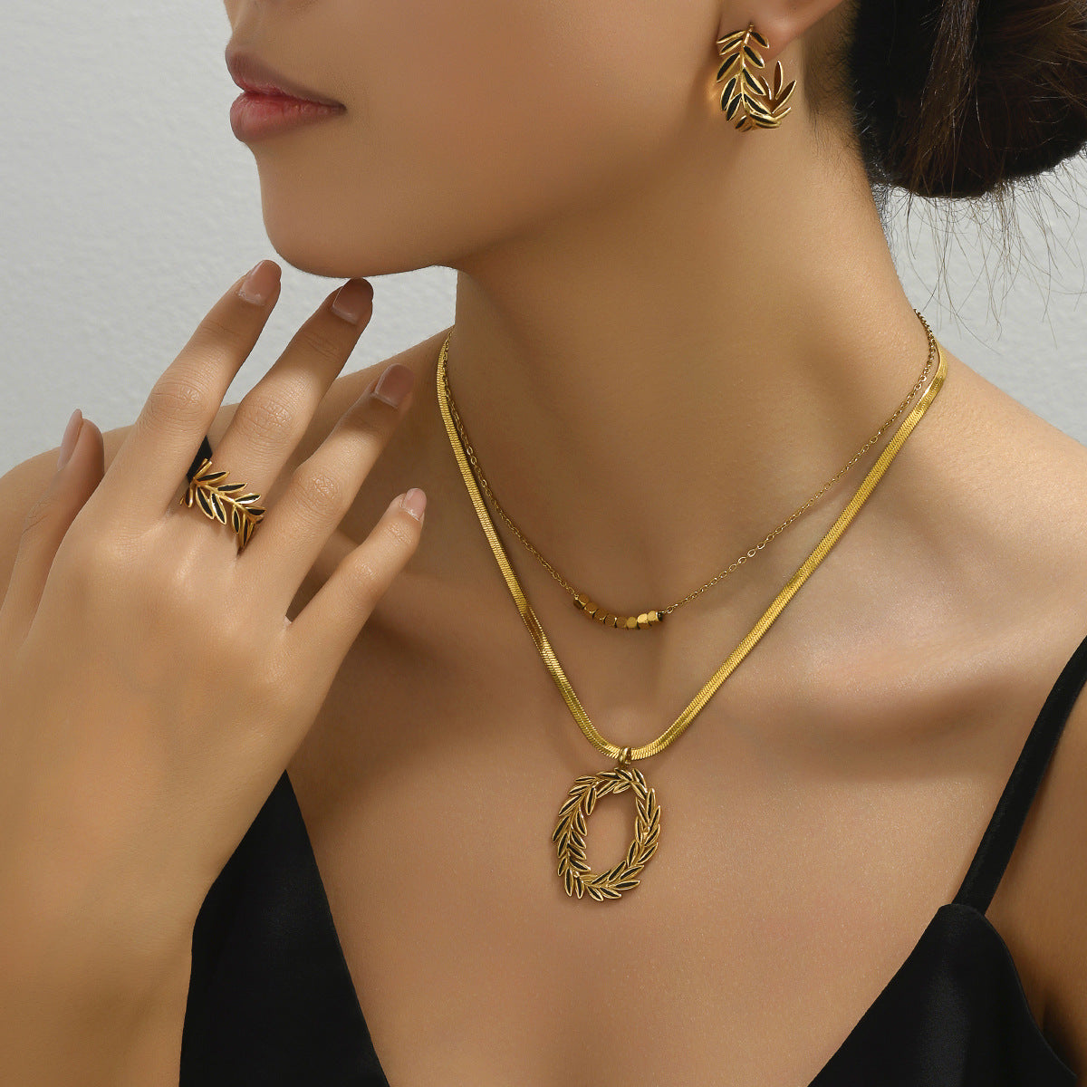 Leaf Wreath Layered Jewelry