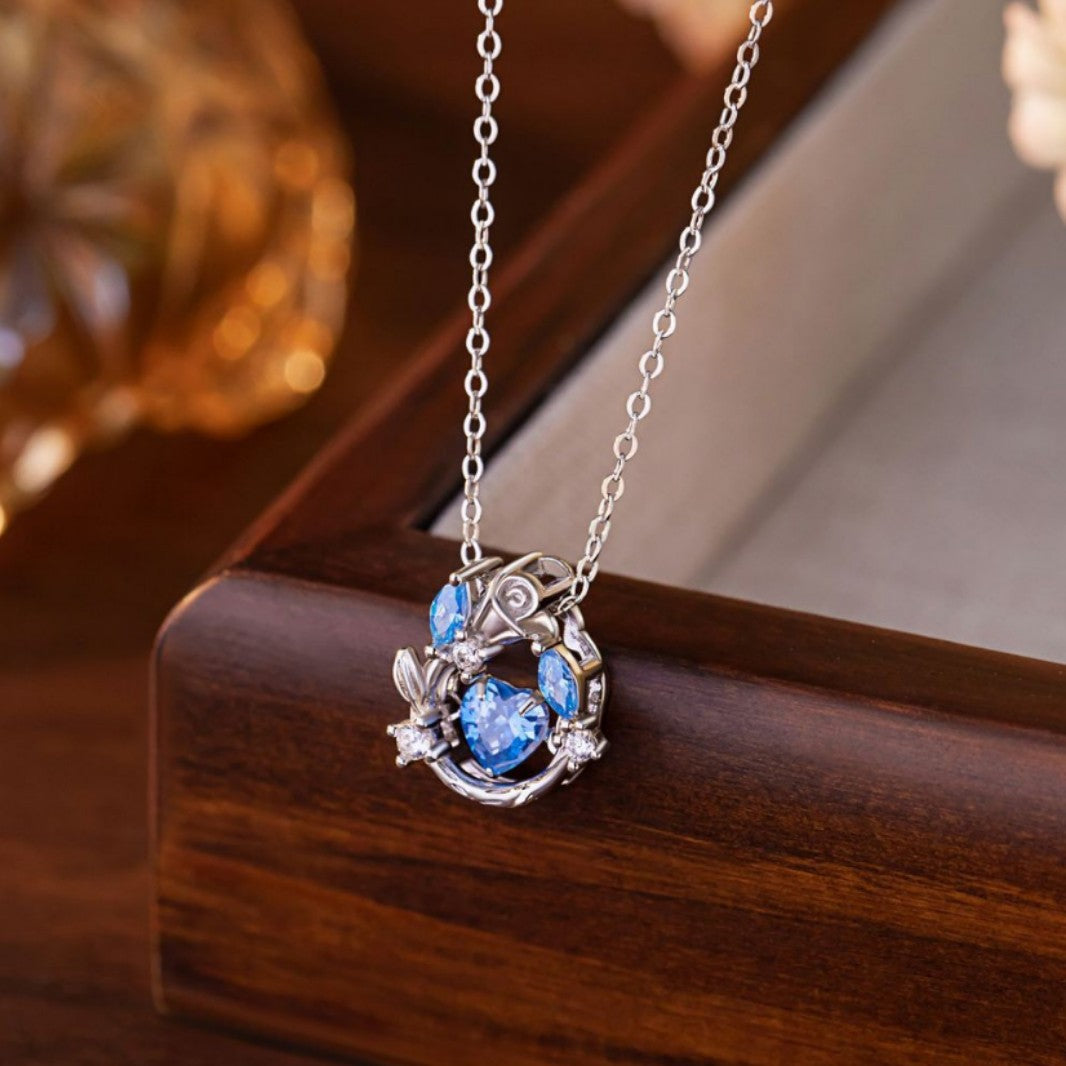 Rose Sterling Silver 925 Smart Necklace Women's Light Luxury High-Grade Love Clavicle Chain Ins Wind Beating Heart Pendant