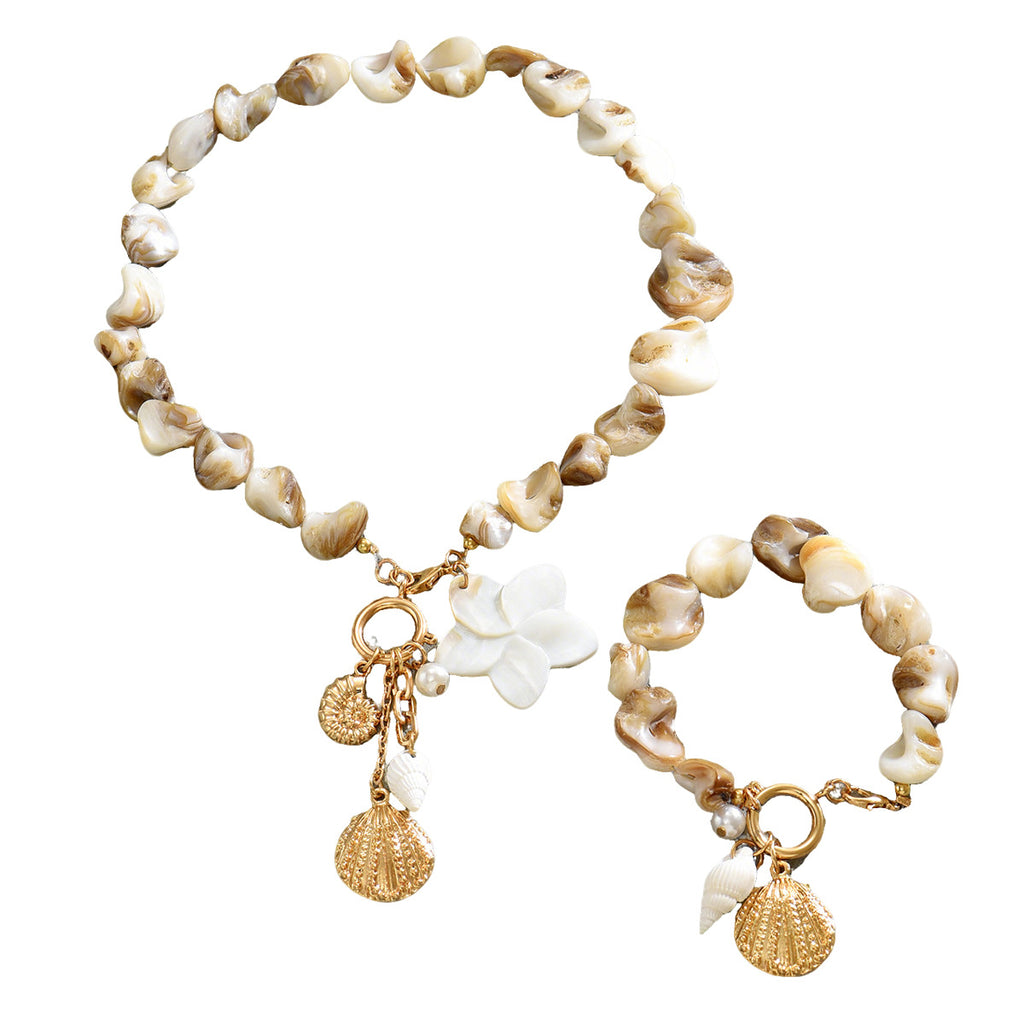 Shell-Effect Coastal Flower Jewelry — product image 5