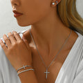 Slender Silver-Tone Cross Jewelry