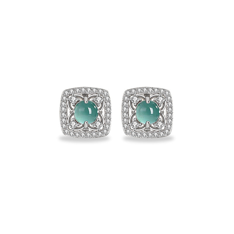 Sterling Silver Clover Stud Earrings – Jade