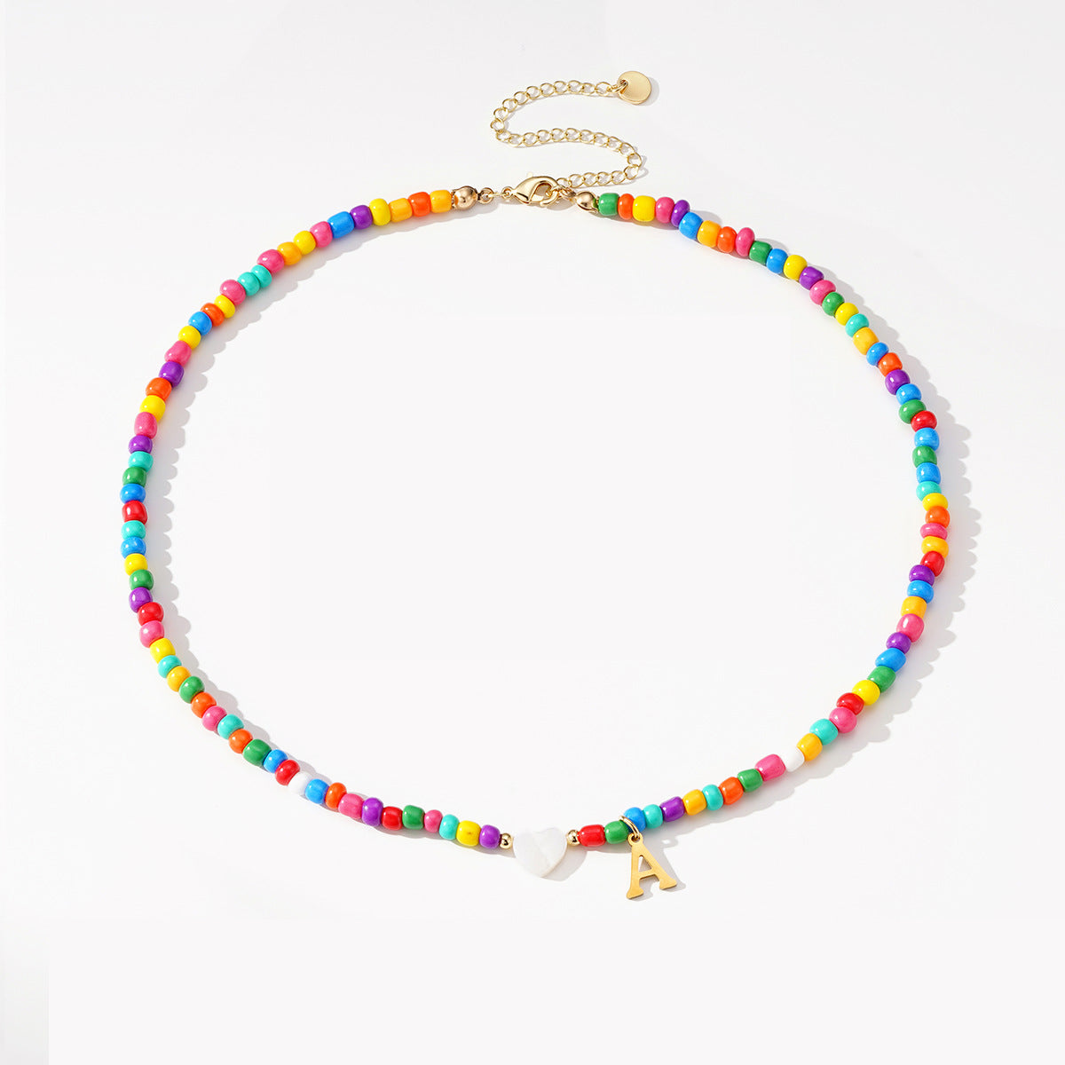 Colorful Initial Bead Necklace — product image 5